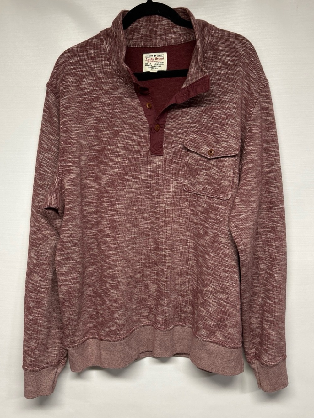 Lucky Brand Men's Marled Wine Turtleneck Pullover